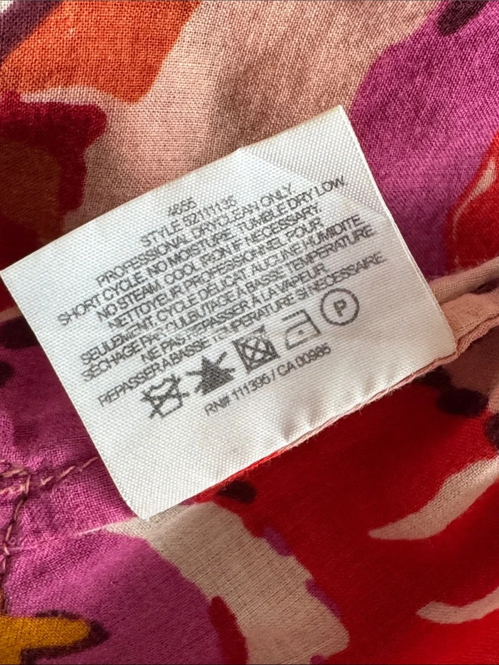 Tory Burch Pink and Coral Floral V-Neck Tunic